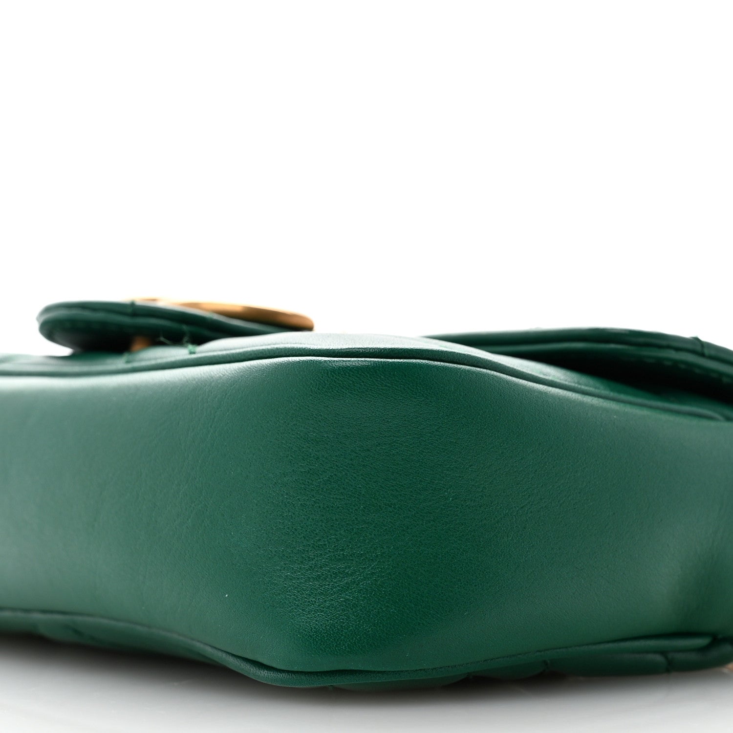 Gucci Calfskin Matelasse Super Mini GG Marmont Shoulder Bag Emerald Green 10 of 11