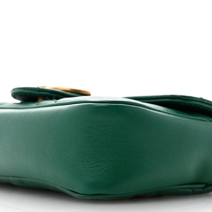 Gucci Calfskin Matelasse Super Mini GG Marmont Shoulder Bag Emerald Green 10 of 11