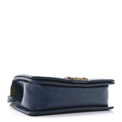 Chanel Glazed Calfskin Quilted Medium Boy Flap Blue 4 of 10