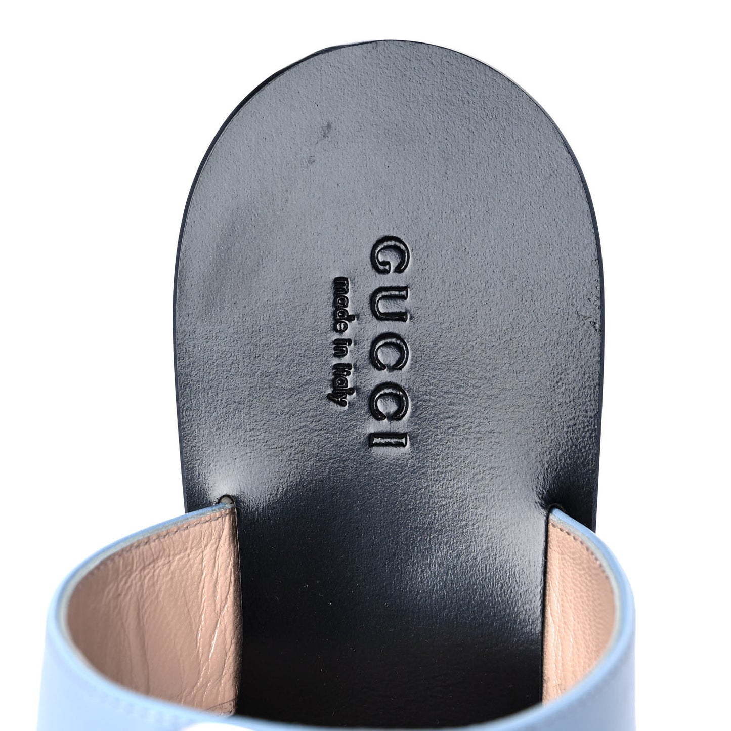 Calfskin GG Marmont Thong Sandals 36 Porcelain Light Blue