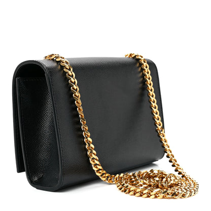 Saint Laurent Grain De Poudre Small Monogram Kate Satchel Black 3 of 11