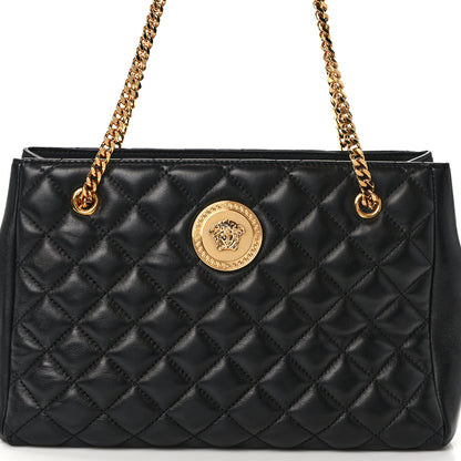 Versace Nappa Quilted Medusa Chain Shoulder Bag Black 8 of 15