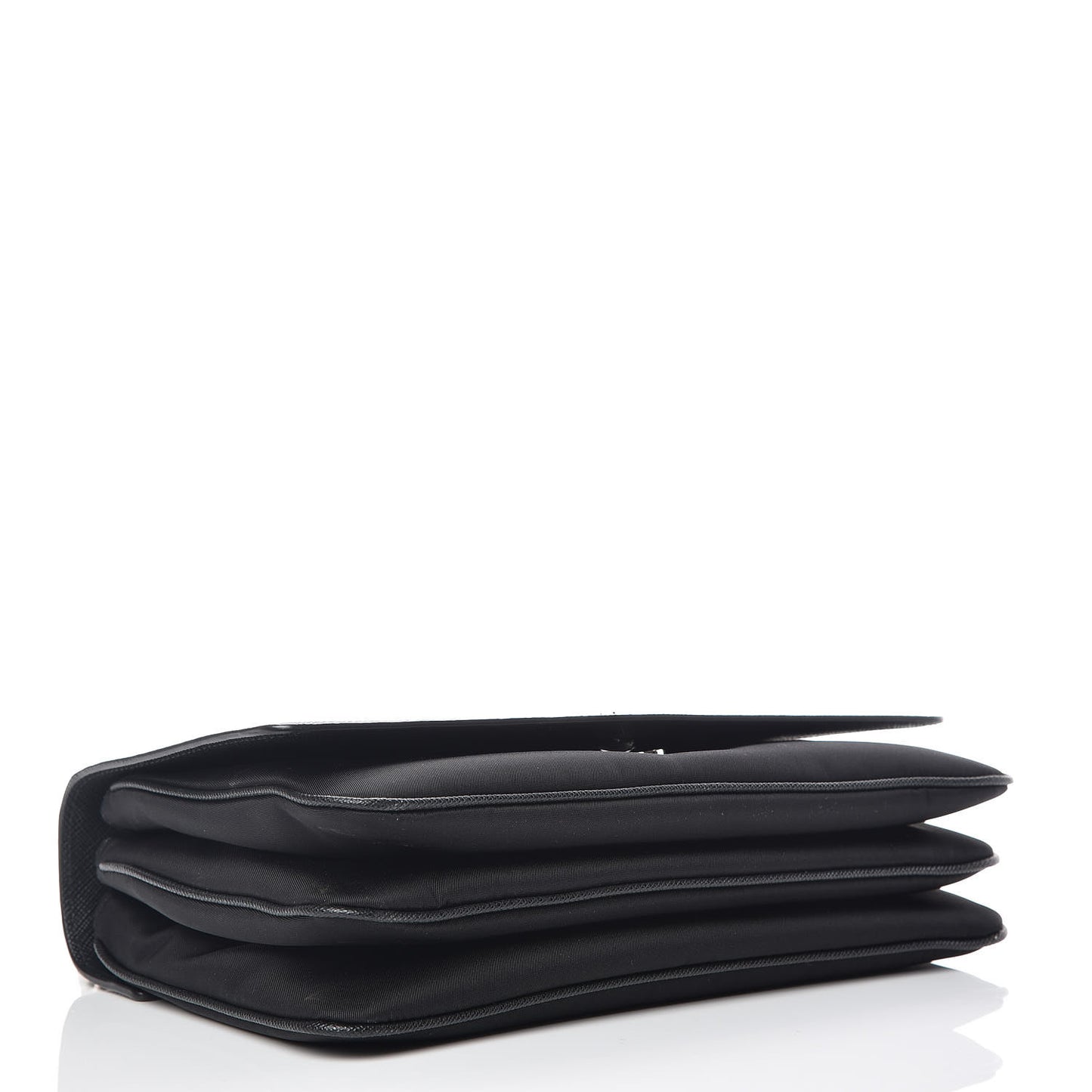 Saffiano Tessuto Nylon Chain Shoulder Bag Black