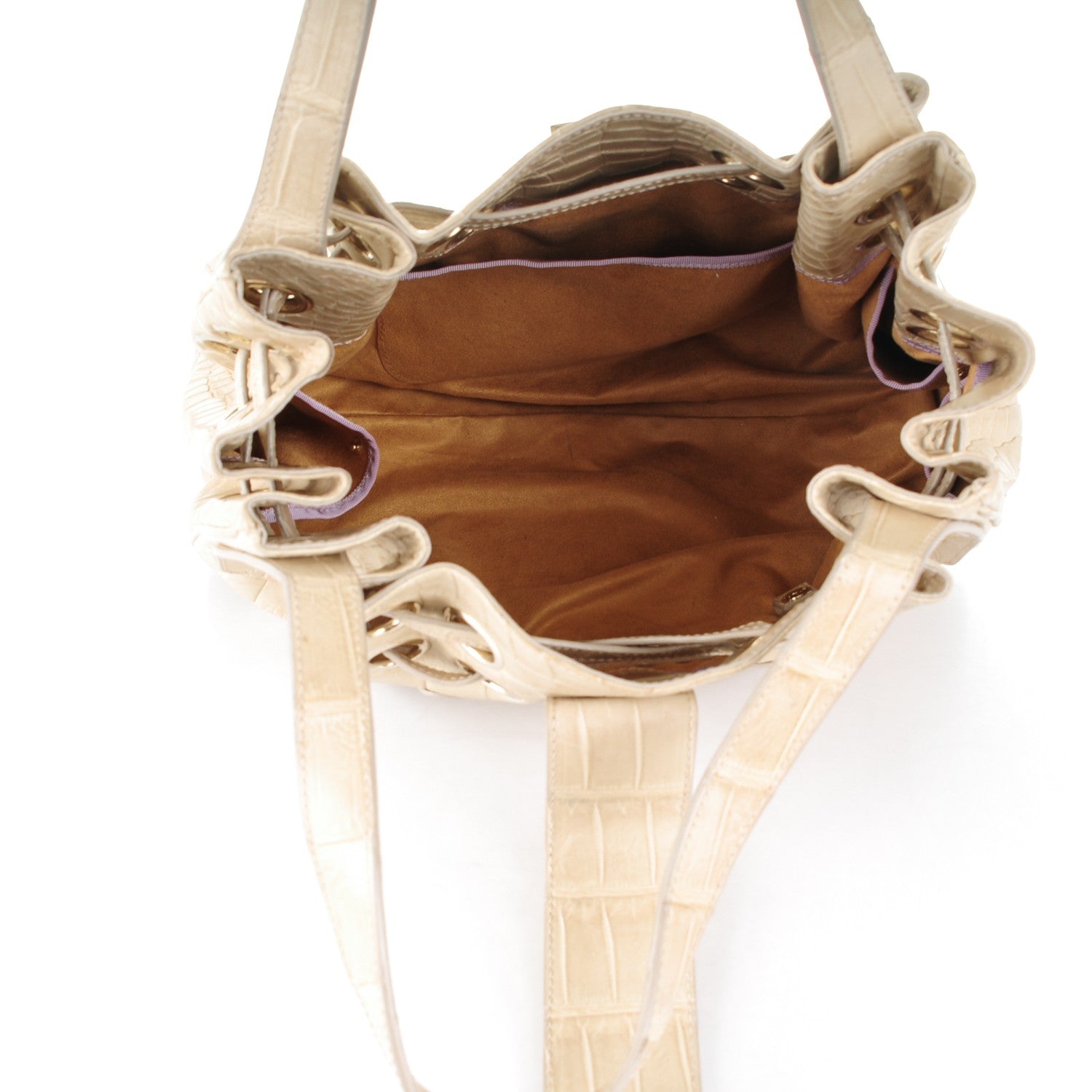 Jimmy Choo Crocodile Large Ramona Off White 5 of 7
