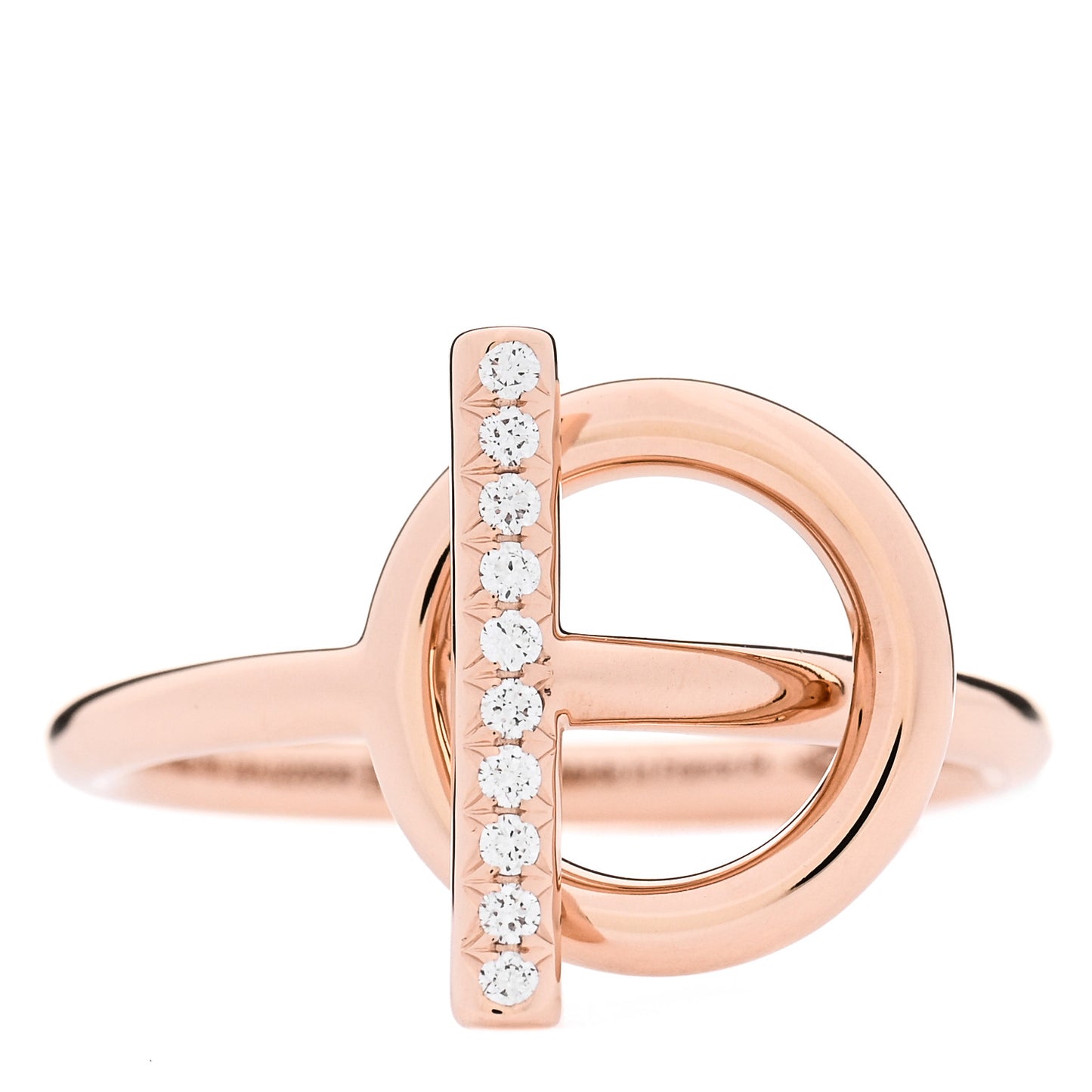18K Rose Gold Diamond PM Echappee Ring 54 7