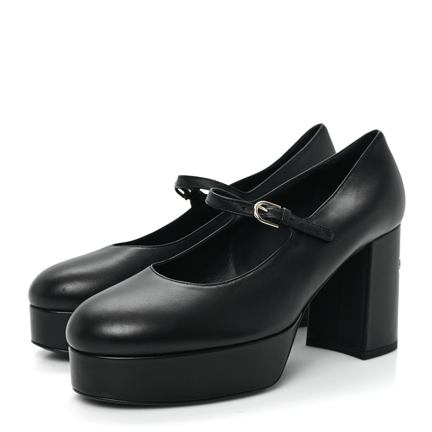 Chanel Lambskin Mary Jane Platform Pumps 41 Black 5 of 10