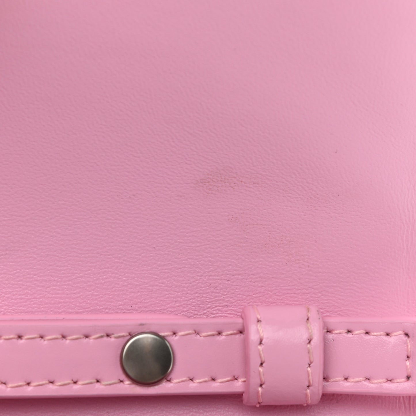 Shiny Box Calfskin Tonal B Hourglass Chain Bag Candy Pink
