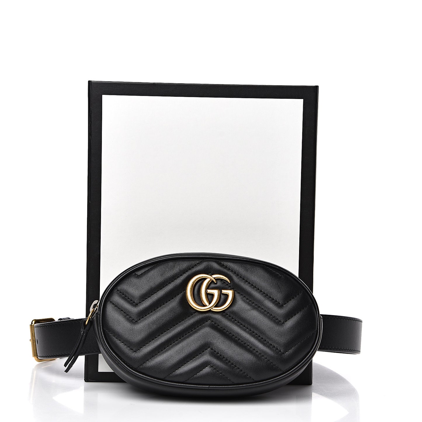 Calfskin Matelasse GG Marmont Belt Bag 85 34 Black