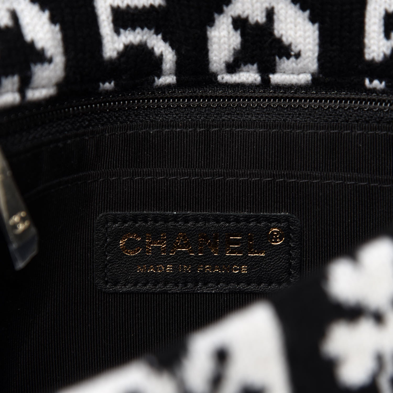 Chanel Cashmere Knit Coco Neige Flap Black White 8 of 10