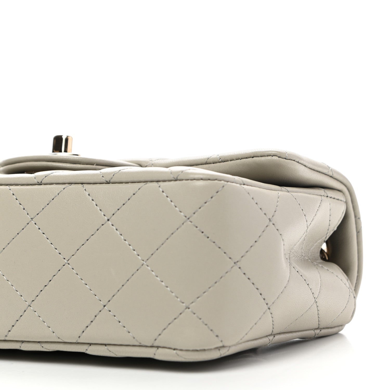 Chanel Lambskin Quilted Mini Rectangular Flap Grey 9 of 9