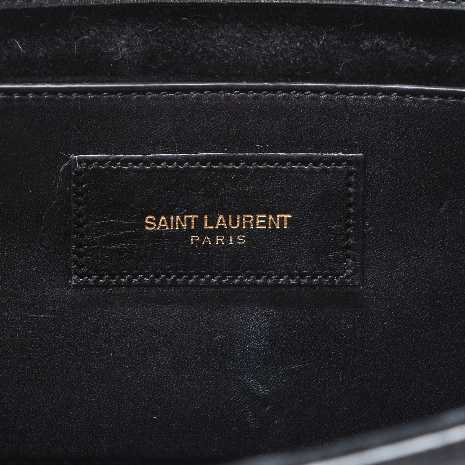 Saint Laurent Calfskin Classic Monogram Tassel Clutch Black 6 of 6
