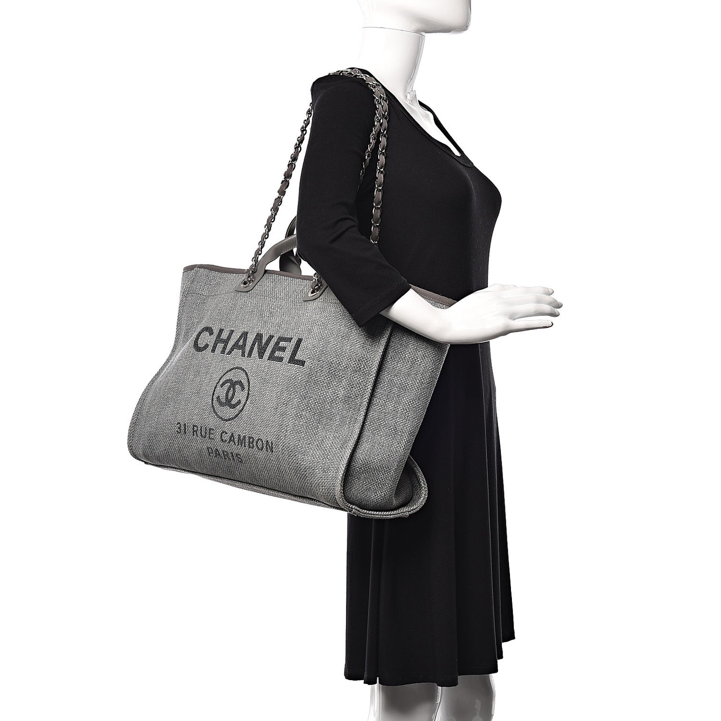 Canvas Large Deauville Tote Grey
