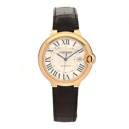 Cartier 18K Yellow Gold Alligator 42mm Ballon Bleu De Cartier Automatic Watch Brown 1 of 4