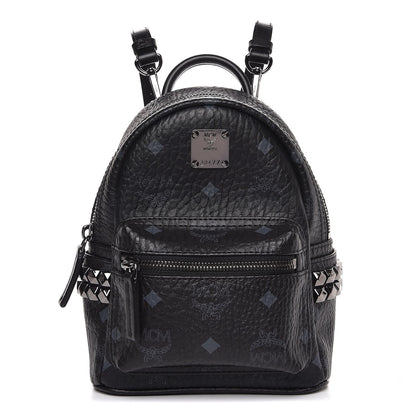 MCM Visetos Studded X-Mini Bebe Boo Backpack Black 1 of 7