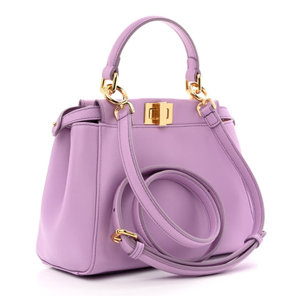 Fendi Nappa Stacked Bar Mini Peekaboo Iconic Satchel Violetta 3 of 11