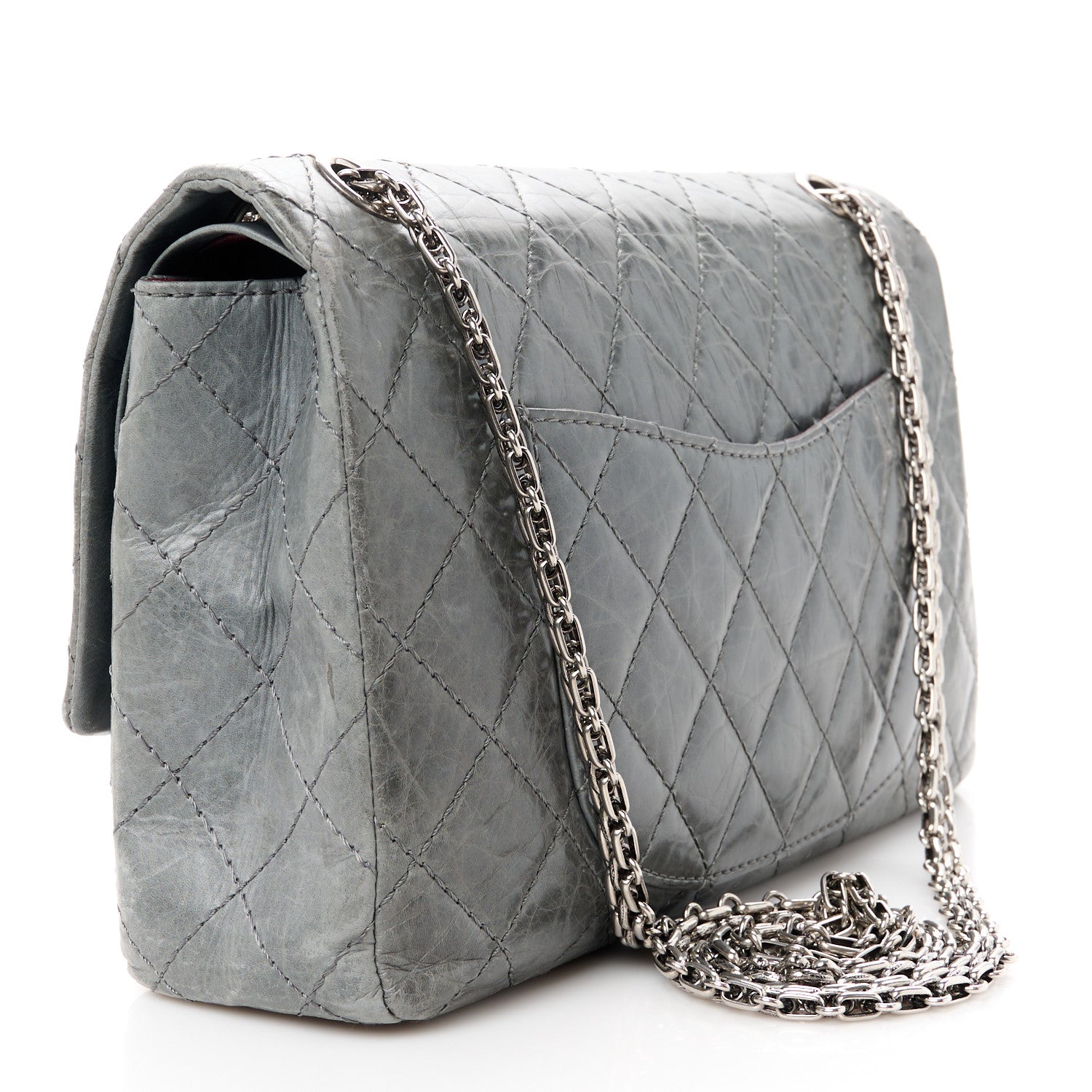 Chanel Aged Calfskin Quilted 50th Anniversary 2.55 Reissue Flap 226 Grey 3 of 11
