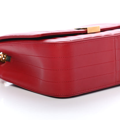 Saint Laurent Lambskin Matelasse Monogram Large Vicky Chain Bag Rouge Eros 8 of 9