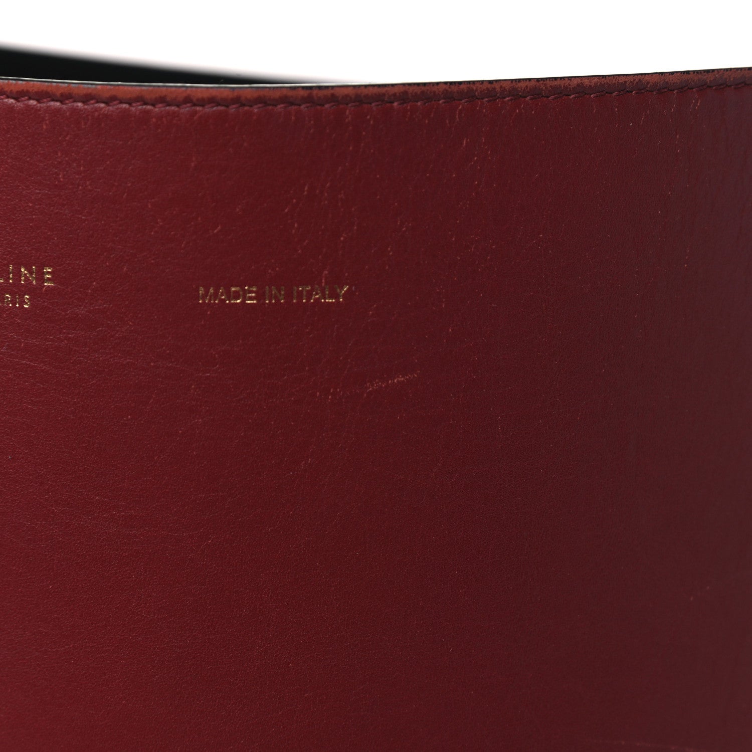 Celine Shiny Smooth Calfskin Small Twisted Cabas Dark Ruby Navy 9 of 23