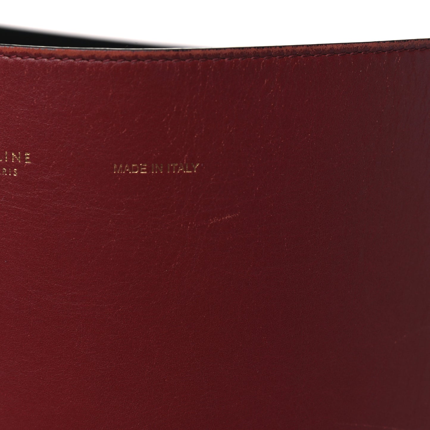 Shiny Smooth Calfskin Small Twisted Cabas Dark Ruby Navy