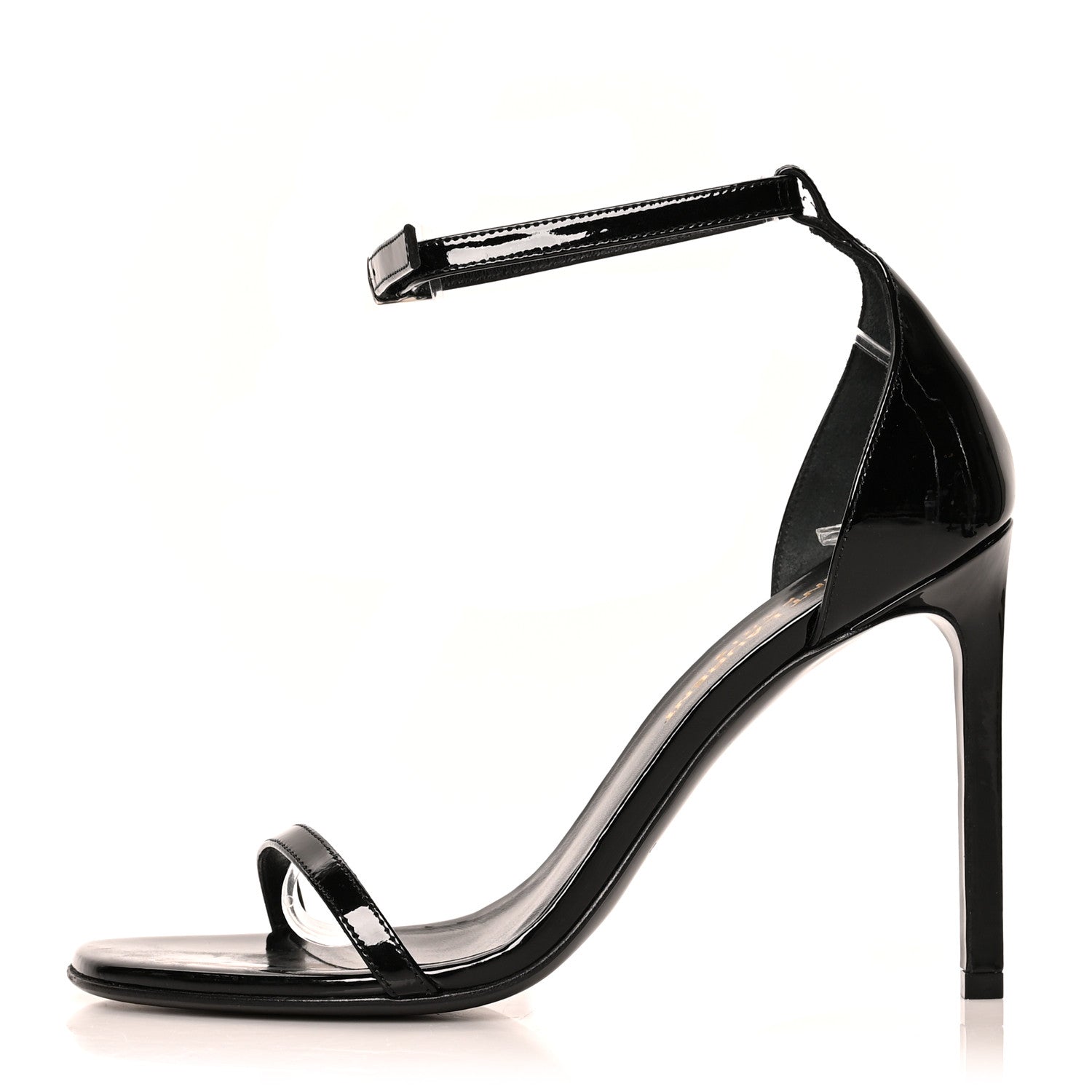 Saint Laurent Patent Calfskin Jane 110 Ankle Strap Sandals 35 Black 1 of 8