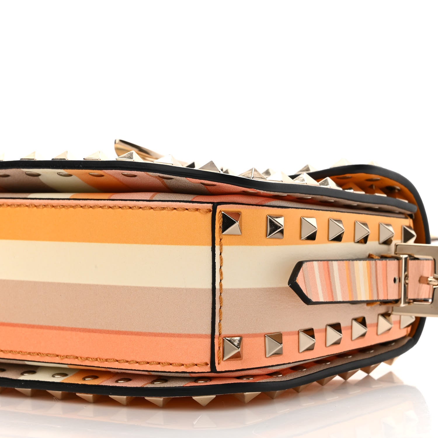 Valentino Garavani Vitello Native Couture 1975 Rockstud Crossbody Bag Mandarin Sorbet 8 of 8