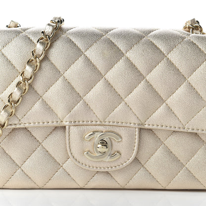 Chanel Metallic Lambskin Quilted Mini Rectangular Flap Gold 10 of 10