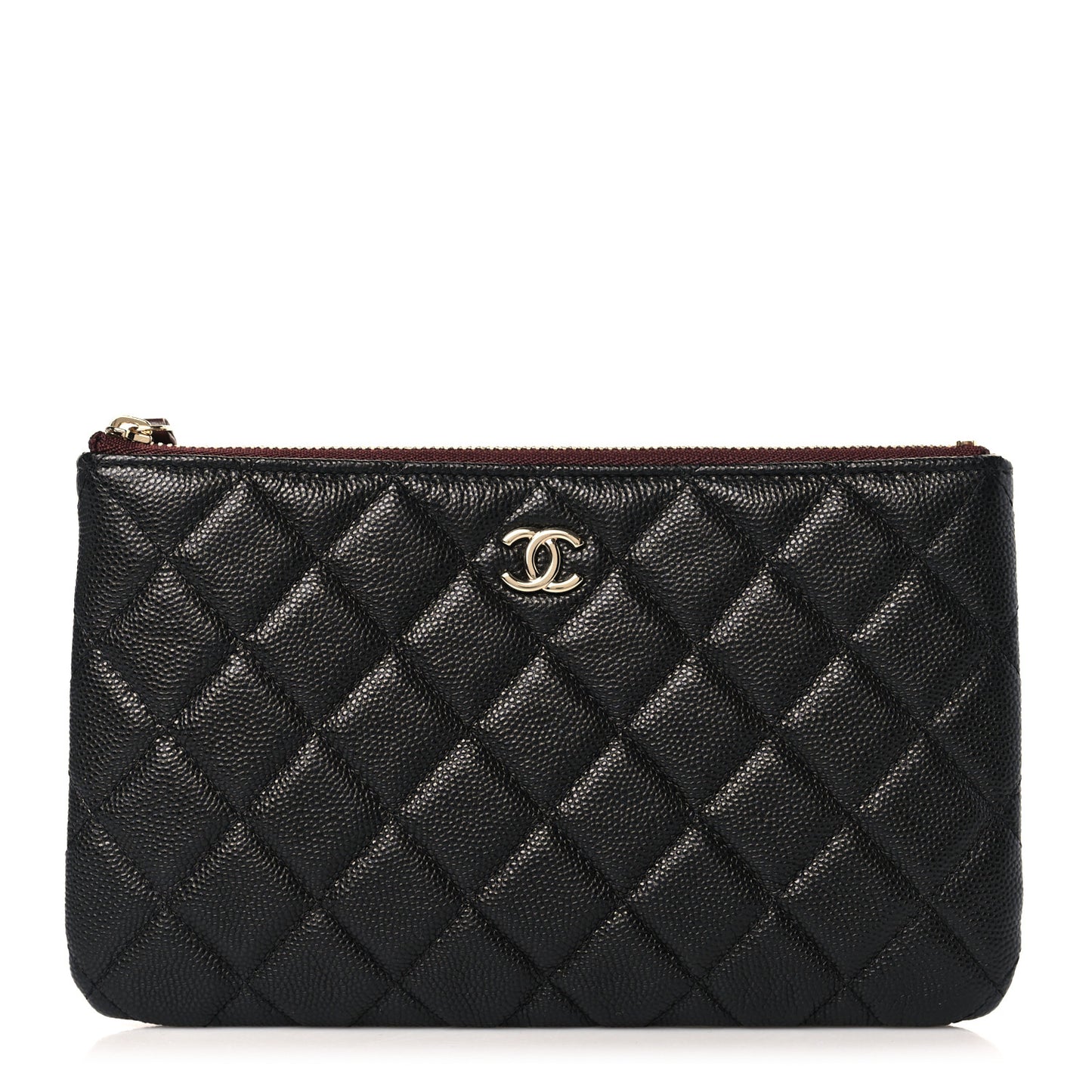 Caviar Quilted Cosmetic Case Black