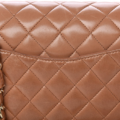 Chanel Lambskin Quilted Medium Double Flap Dark Beige 8 of 21