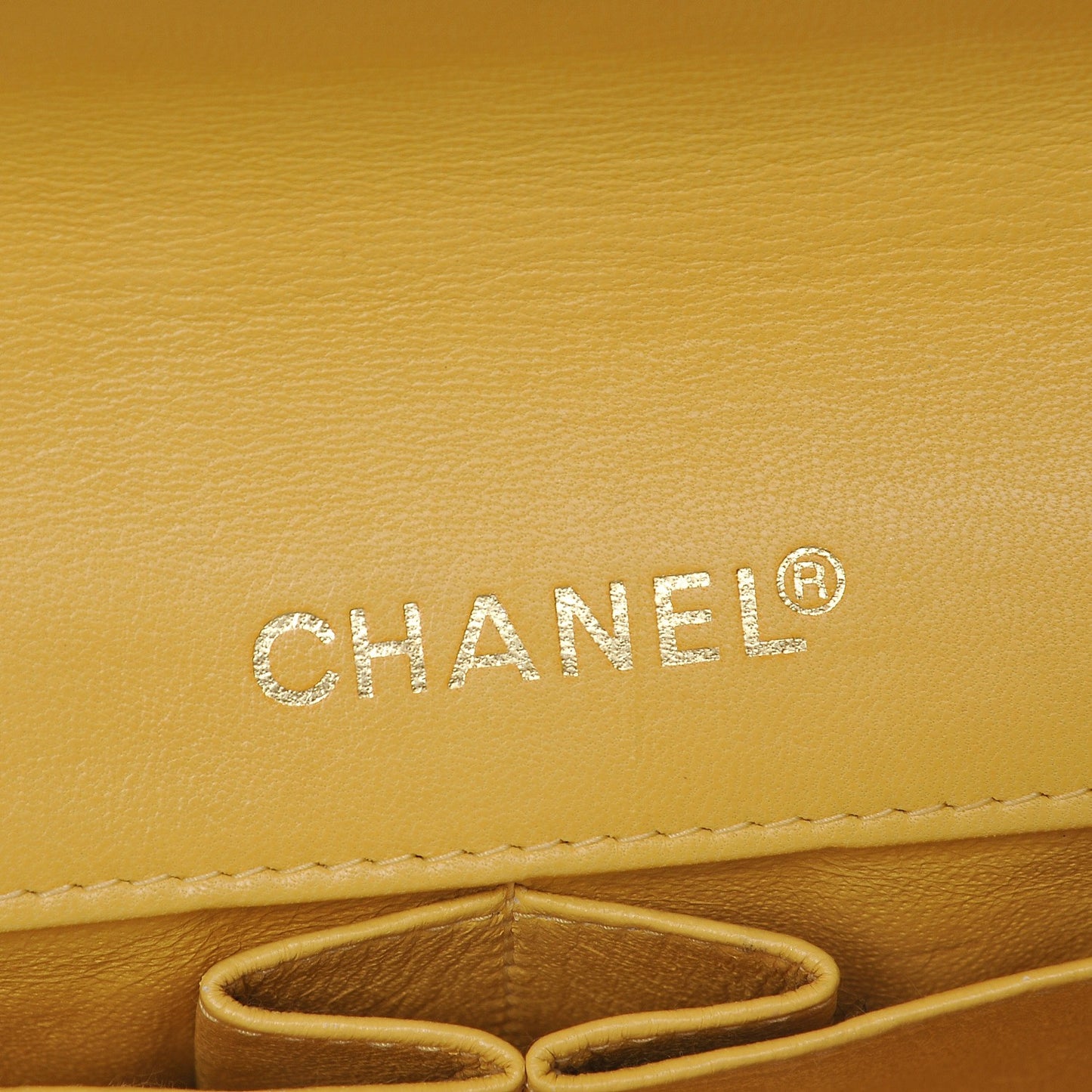 Lambskin East West Chocolate Bar Flap Yellow
