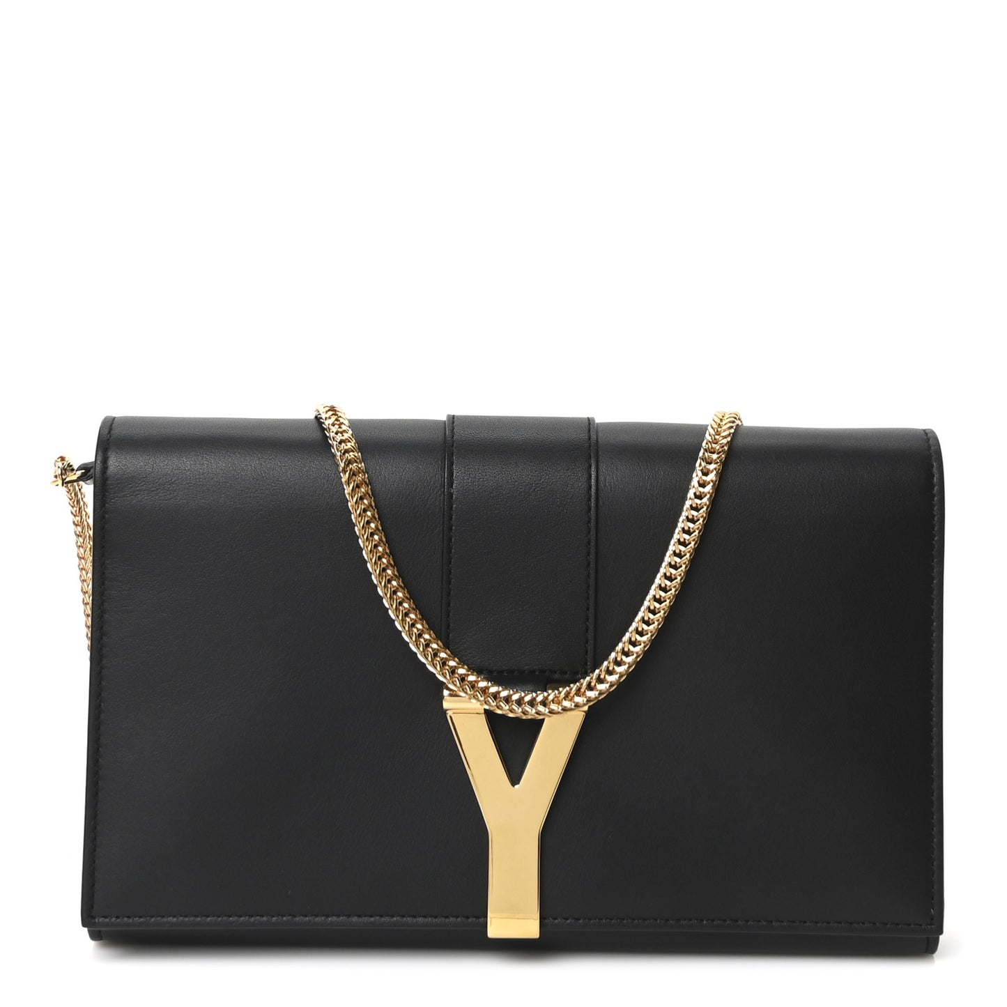 Calfskin Classic Y Ligne Chain Wallet Black