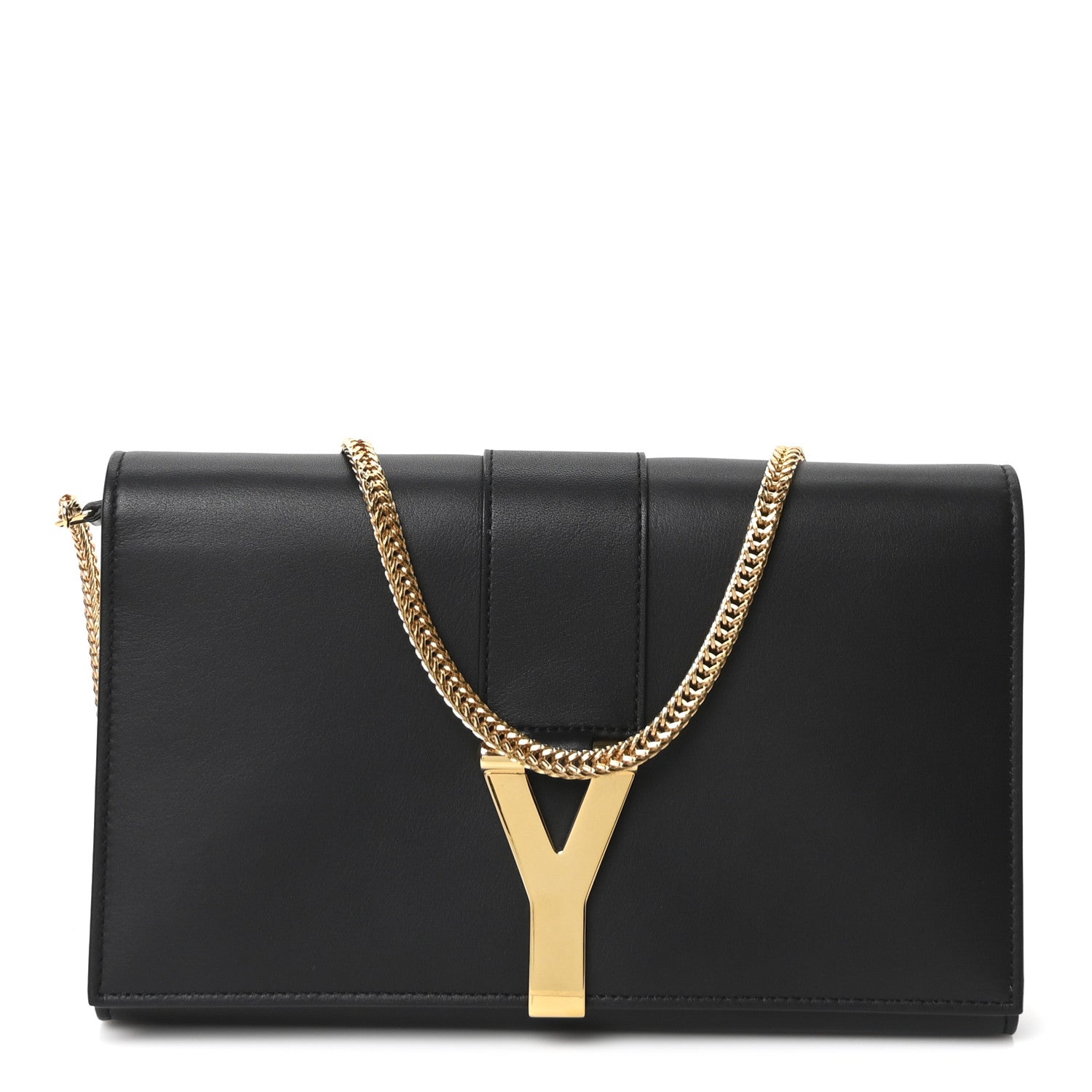 Saint Laurent Calfskin Classic Y Ligne Chain Wallet Black 1 of 10