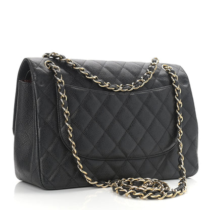 Chanel Caviar Quilted Jumbo Double Flap Black 3 of 11