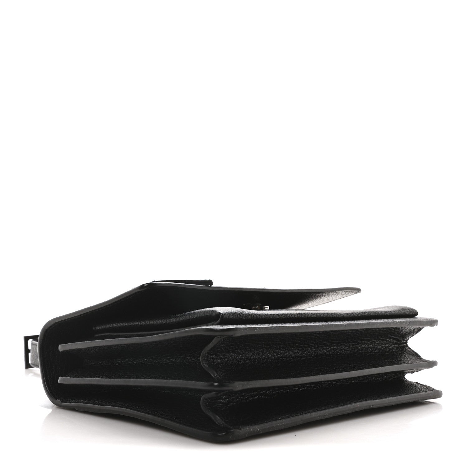 Saint Laurent Grained Calfskin Medium Monogram Sunset Satchel Black 4 of 10