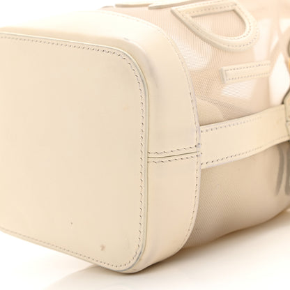 Fendi Mesh Vitello King F is Fendi Logo Embroidered Mini Mon Tresor Bucket Bag Sabbia White Ice 10 of 12