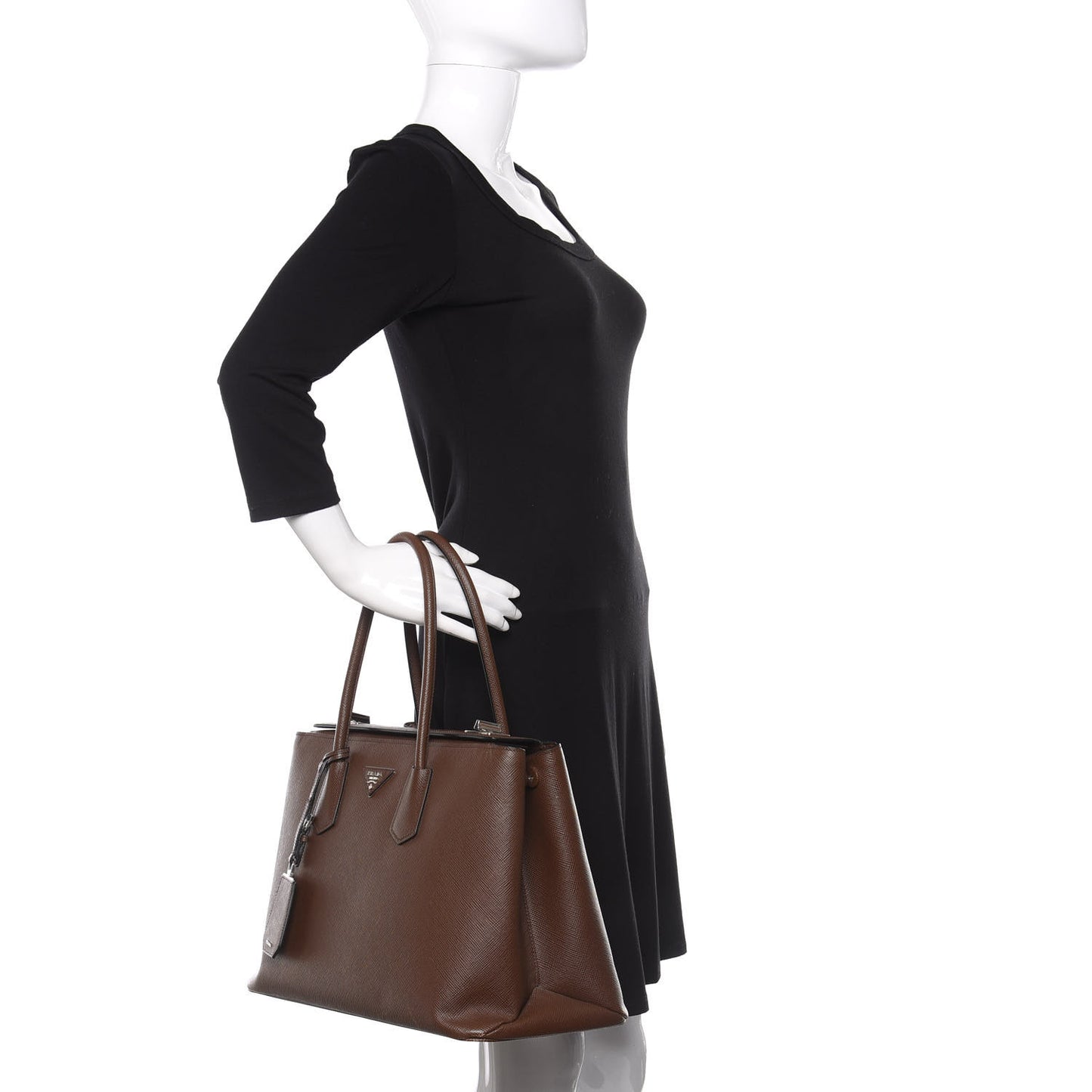Saffiano Cuir Twin Tote Cacao