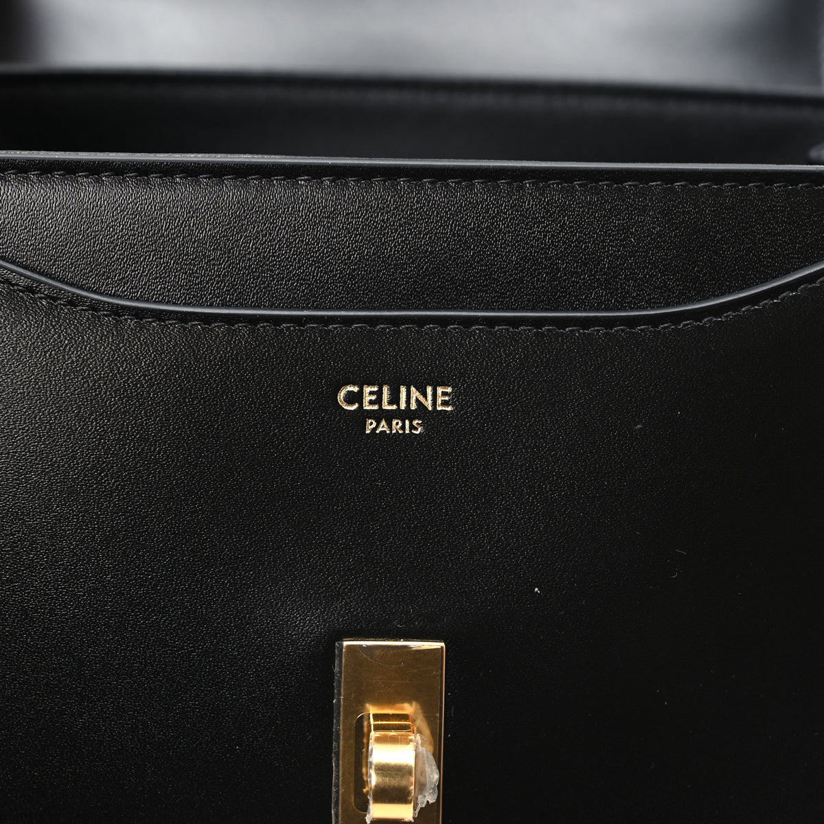 Satinated Calfskin Mini 16 Top Handle Bag Black