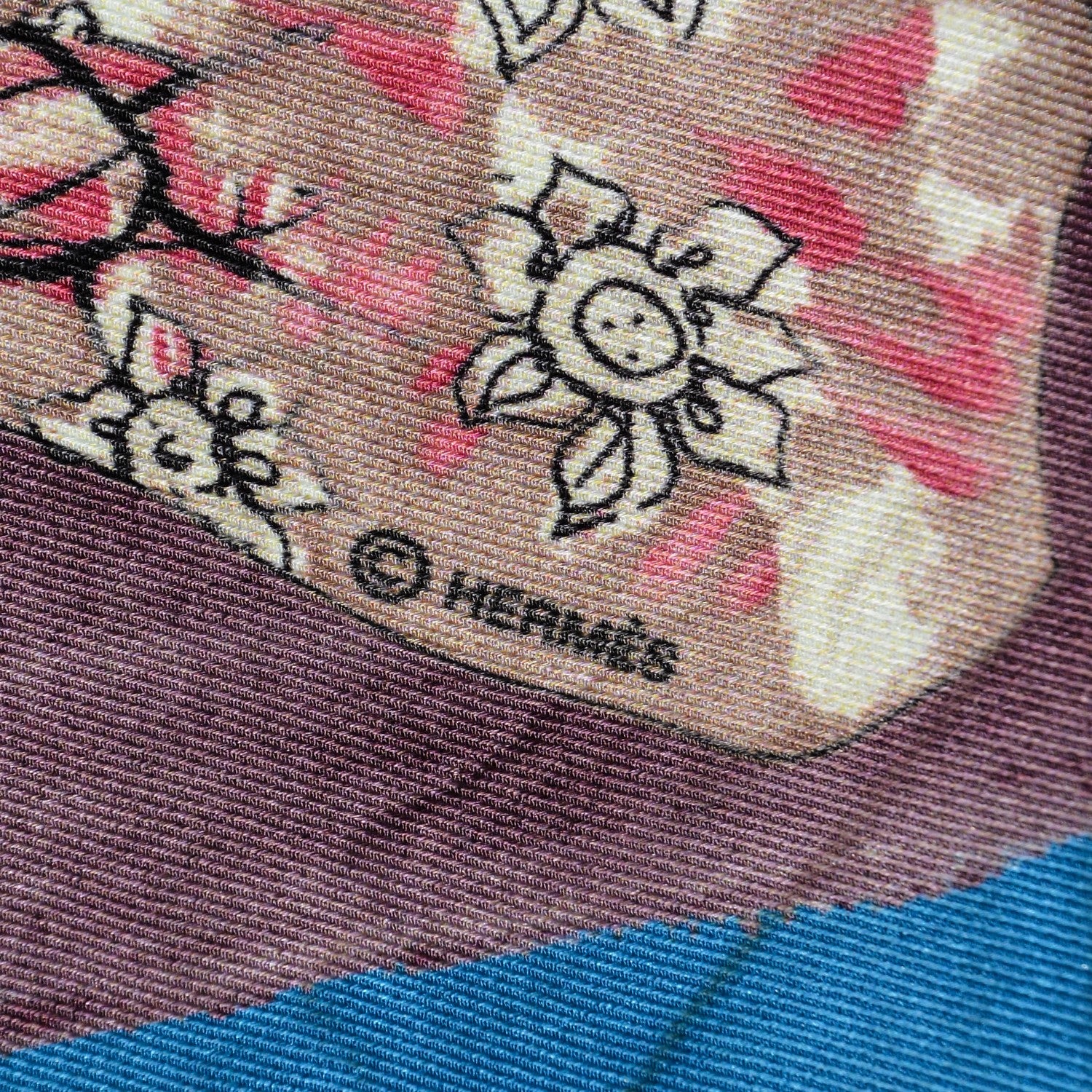 Hermes Silk J'Aime Mon Carre Scarf 70 Cobalt Rose Blue Jean 9 of 9