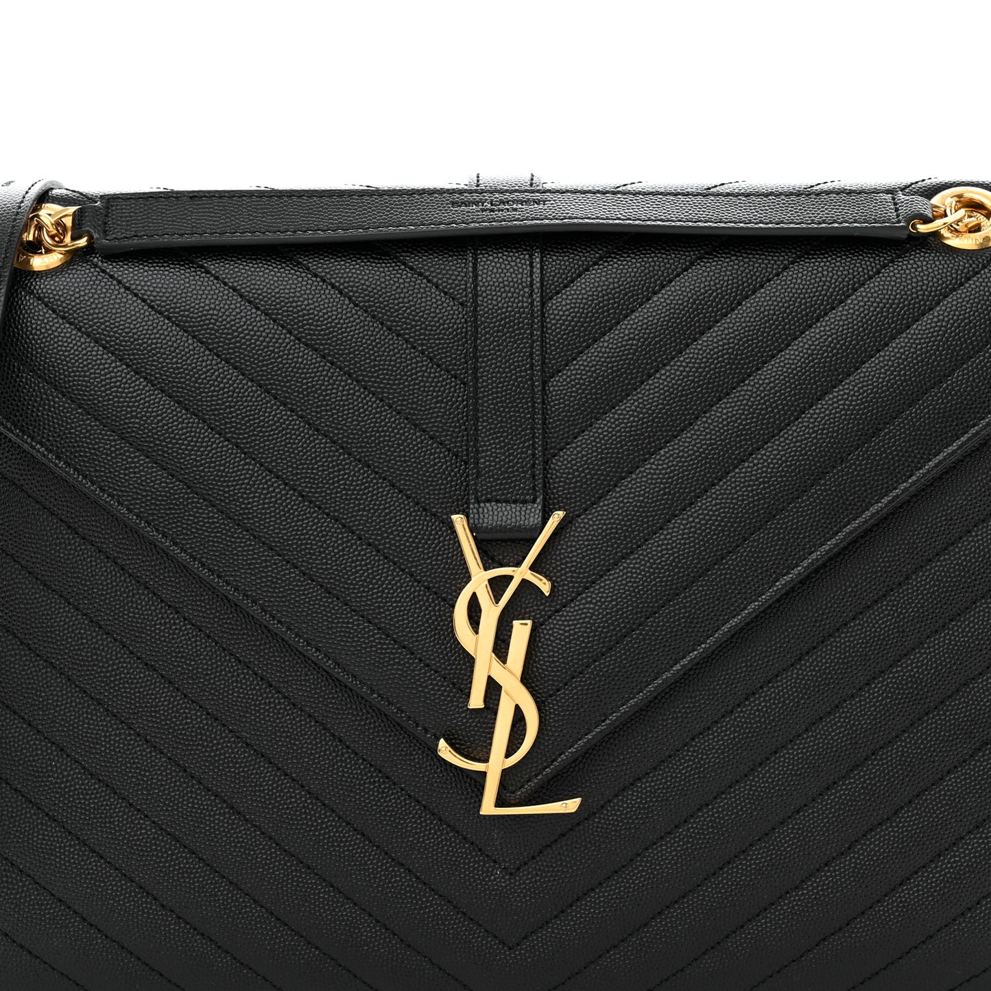 Grain De Poudre Matelasse Chevron Large Monogram Satchel Black