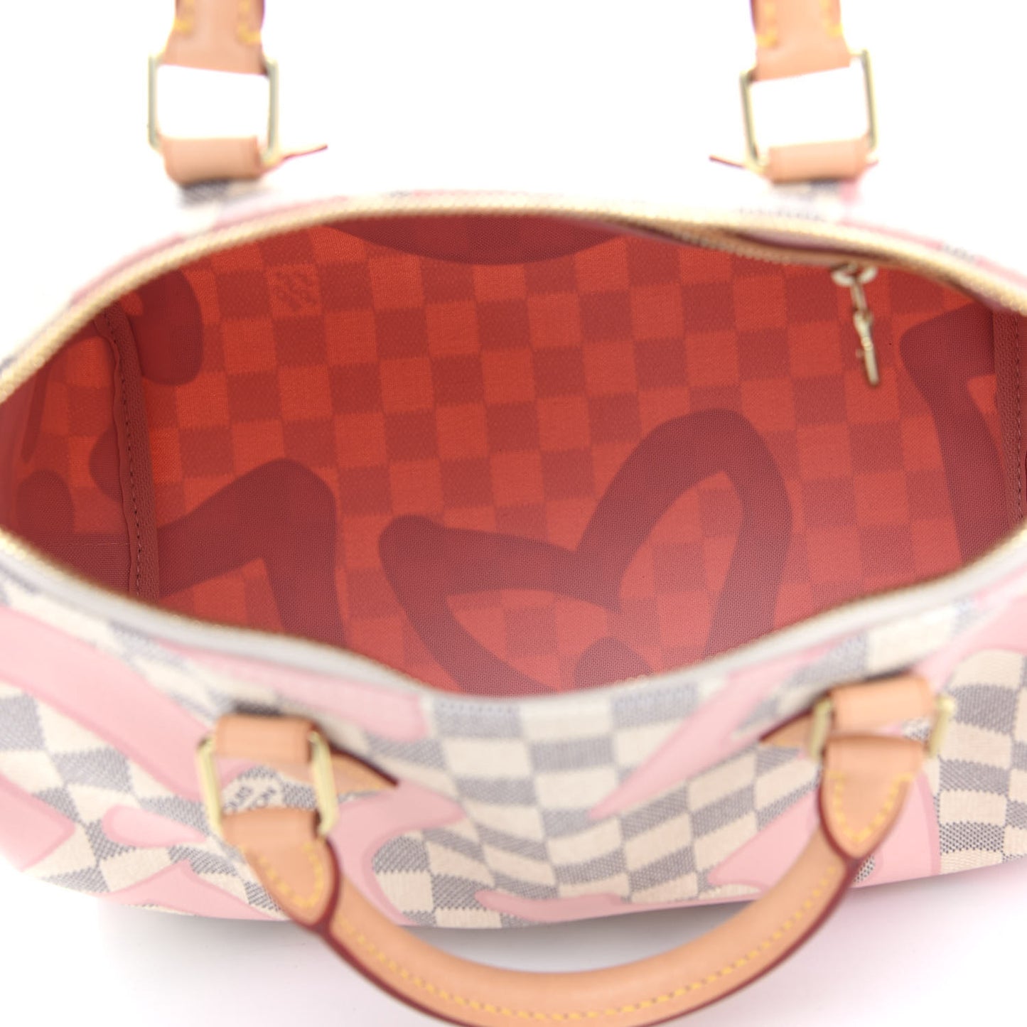 Damier Azur Tahitienne Speedy Bandouliere 30 Rose Ballerine