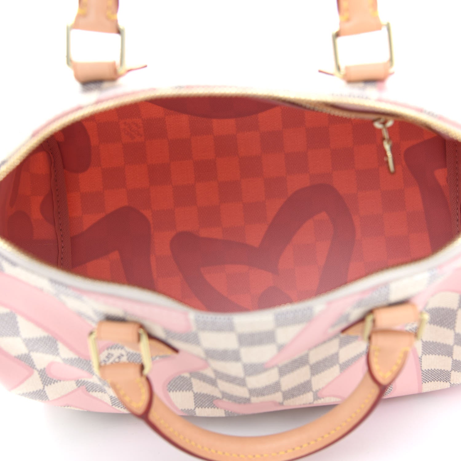 Louis Vuitton Damier Azur Tahitienne Speedy Bandouliere 30 Rose Ballerine 5 of 8