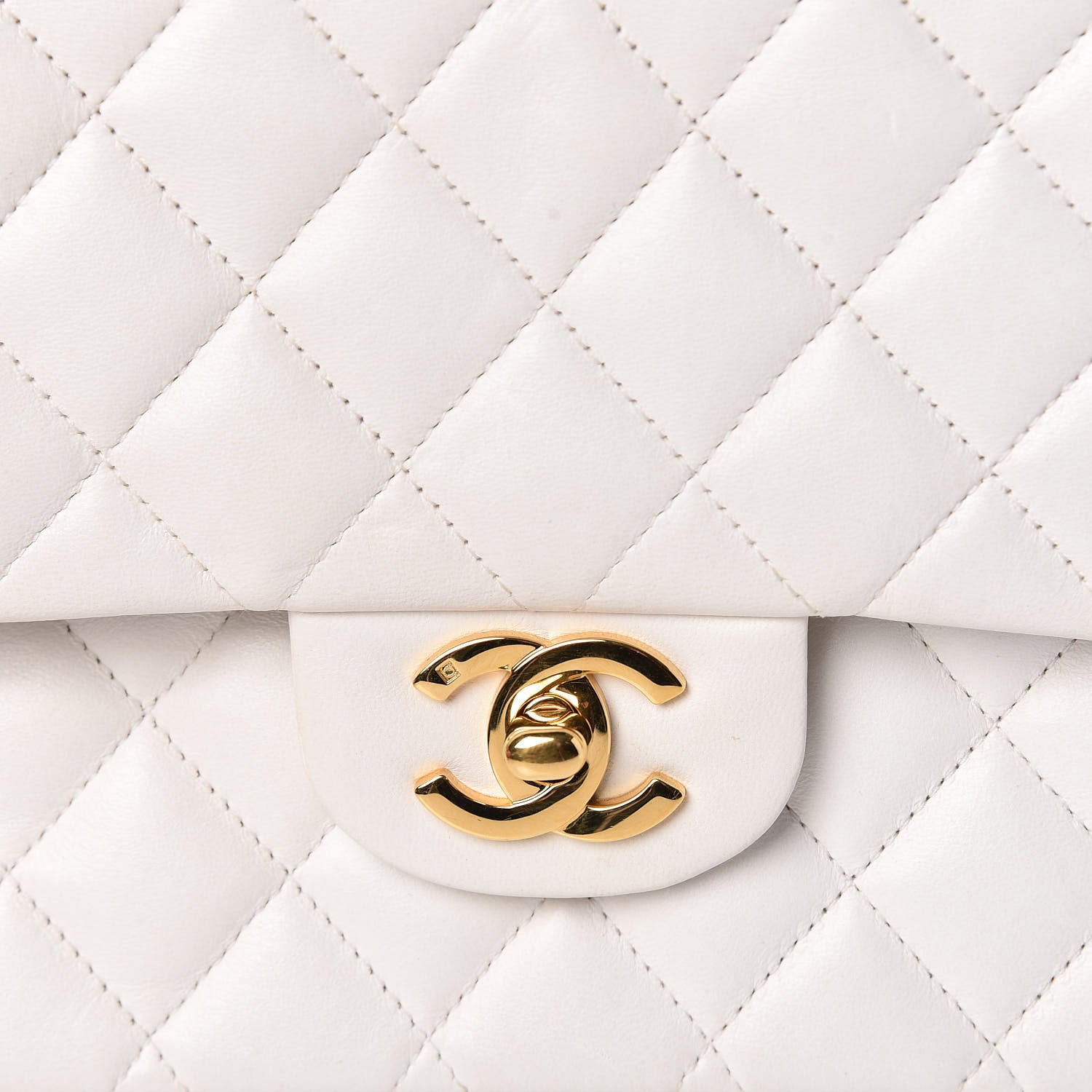 Chanel Lambskin Quilted Medium Double Flap White 8 of 20
