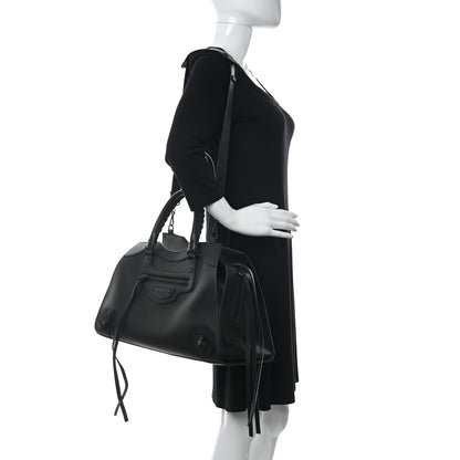 Balenciaga Grained Calfskin Neo Classic Black Hardware Medium City Black 2 of 9