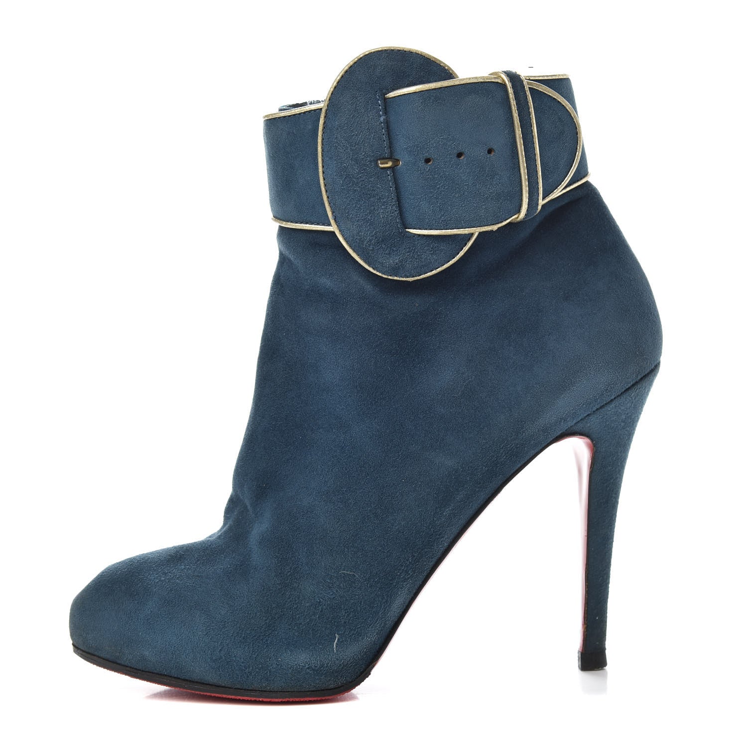 Christian Louboutin Suede Trottinette 140 Ankle Boots 39.5 Blue 1 of 9