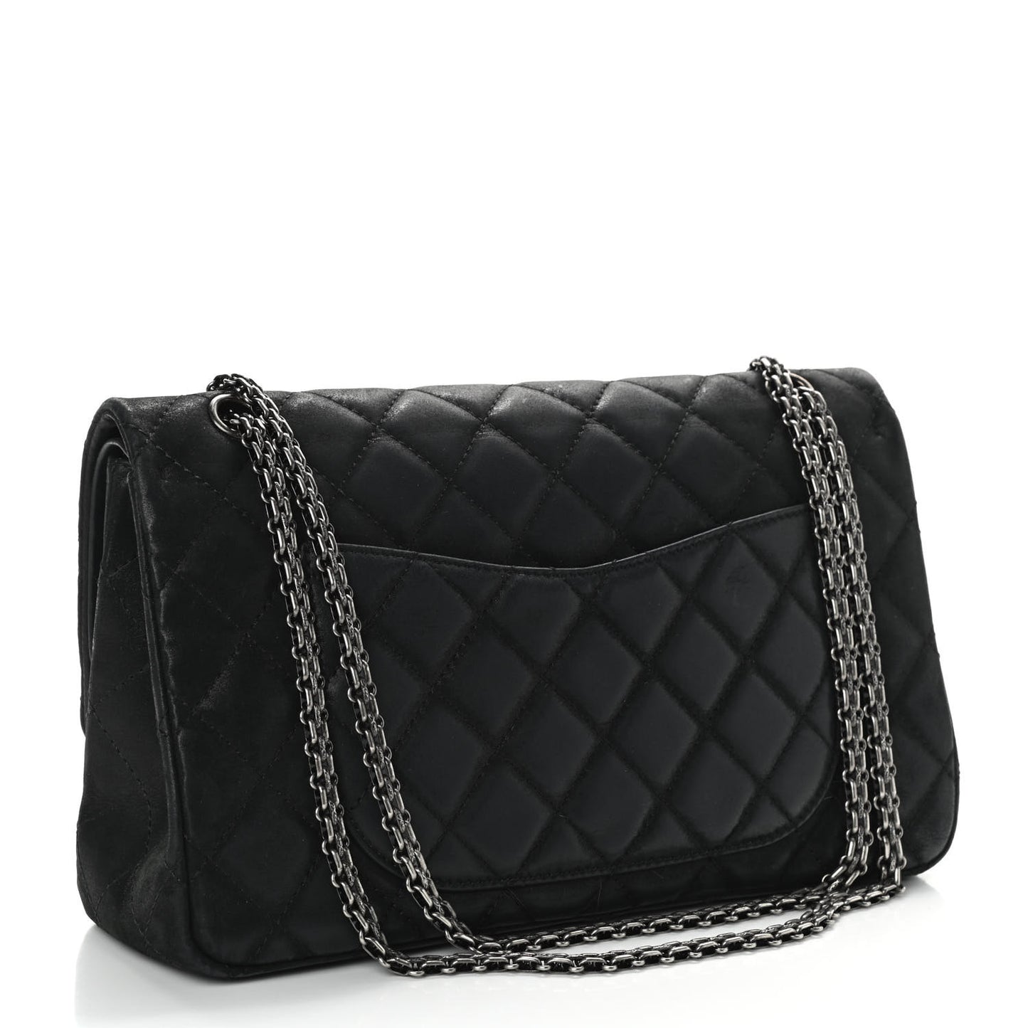 Iridescent Calfskin Quilted 2.55 Reissue 227 Flap Black