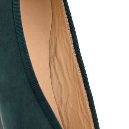 Chanel Suede Cap Toe CC Ballerina Flats 35.5 Turquoise 10 of 12