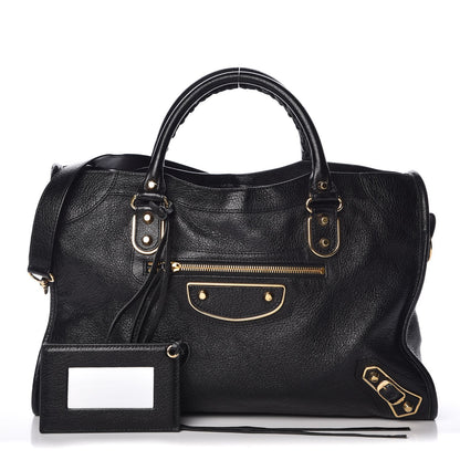 Balenciaga Chevre Gold Metallic Edge Hardware City Black 1 of 8