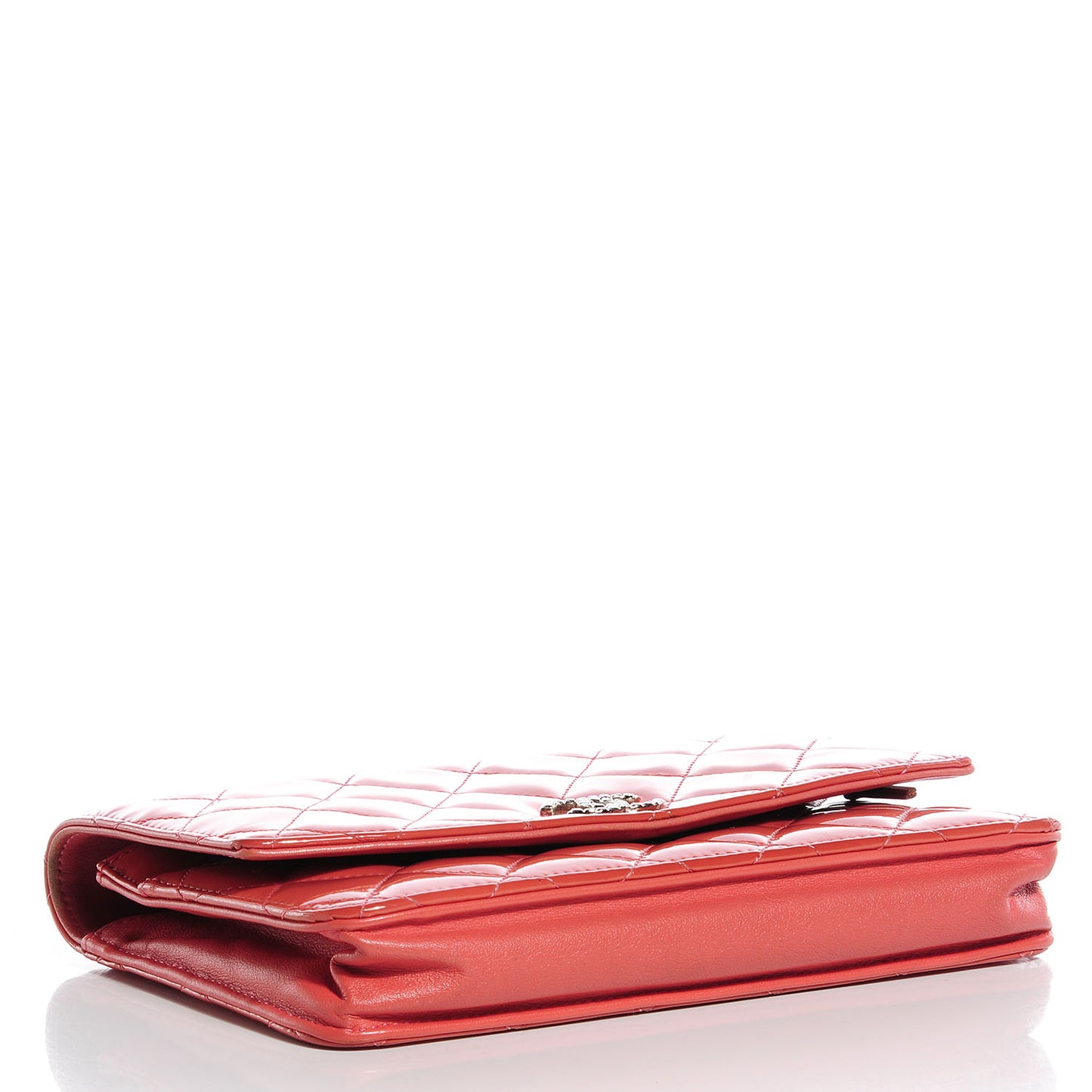 Patent Quilted Brilliant Wallet On Chain WOC Pink