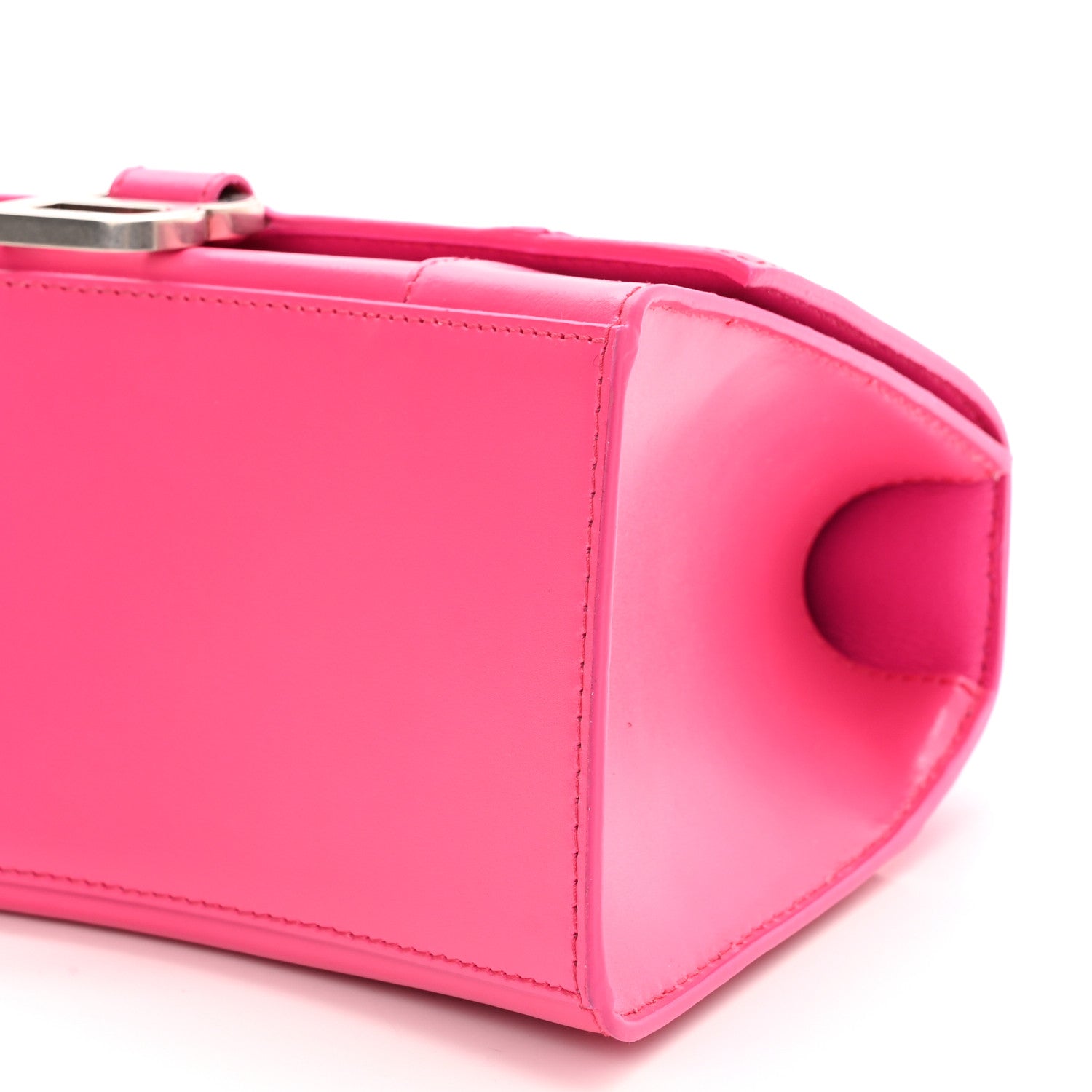Balenciaga Shiny Box Calfskin Small Hourglass Top Handle Bag Acid Fuchsia 9 of 11