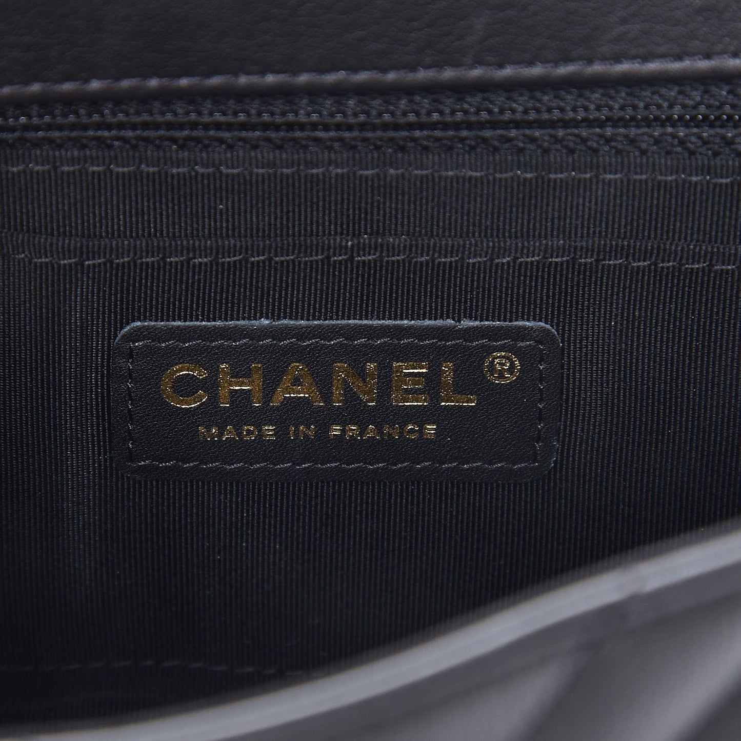 Calfskin Chevron Quilted Mini Statement Flap Black
