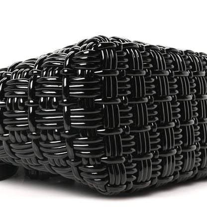 Balenciaga Varnished Faux Calfskin Braided XS Bistro Basket Black 8 of 9